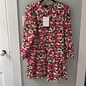 NWT Who What Wear Floral XS feminine shift dress Peter Pan Collar